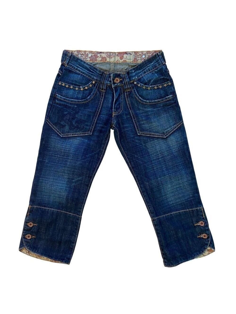 Kaporal5 Sunset Womens Denim Capri Jeans size 25 With Embellished Studs Embroded